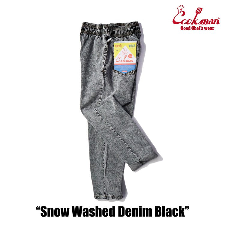 Cookman クックマン シェフパンツ Chef Pants Snow Washed Denim Black