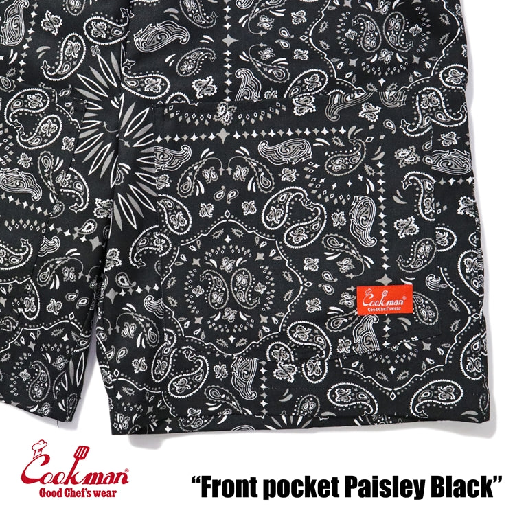 Cookman クックマン シェフパンツ Chef Pants Short Front pocket Paisley BLACK