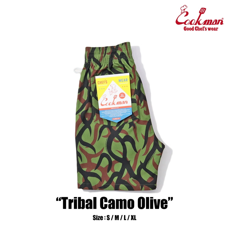 Cookman クックマン ハーヴェストパンツ Chef Pants Short Tribal Camo OLIVE