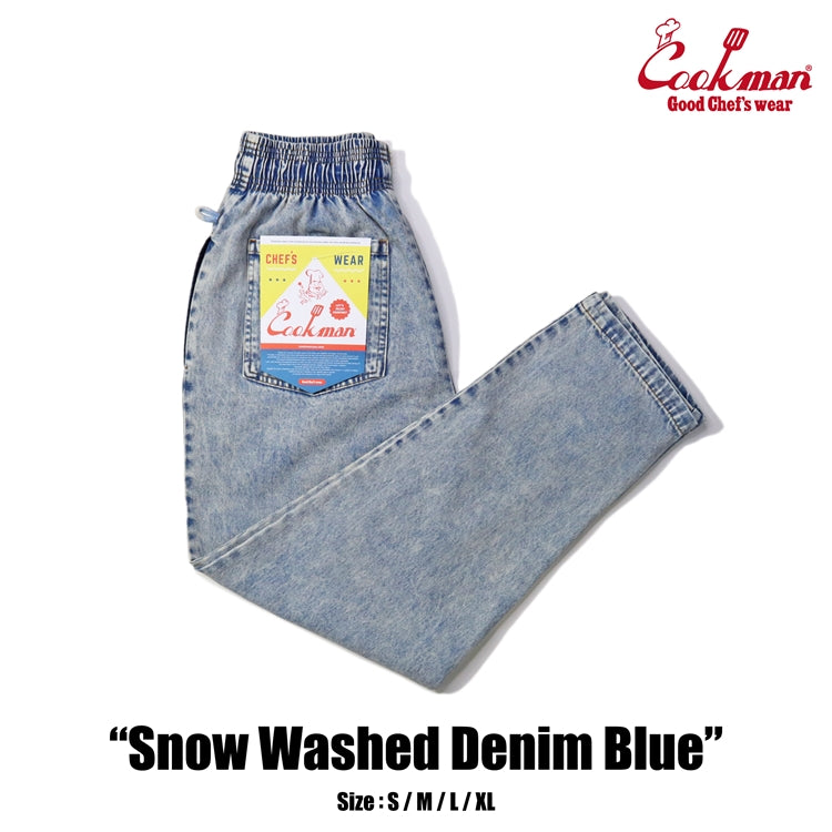Cookman クックマン シェフパンツ Chef Pants Snow Washed Denim Blue