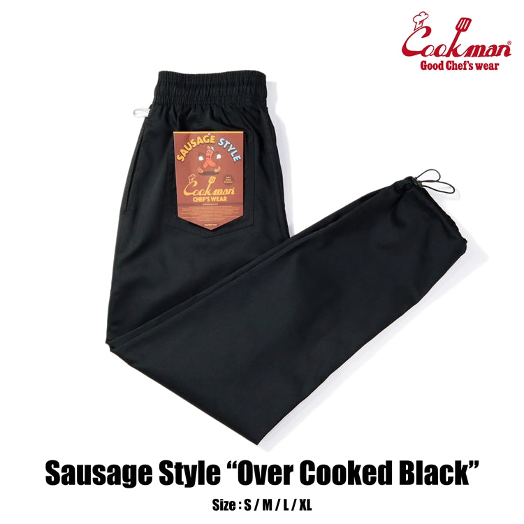 Cookman クックマン シェフパンツChef Pants Sausage Style BLACK