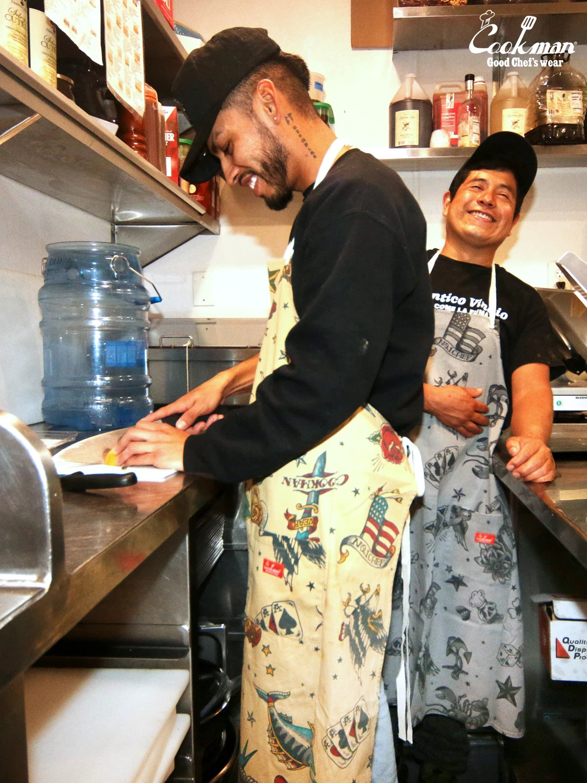 Cookman クックマン ソックス Long Apron Old Tattoo - GRAY -