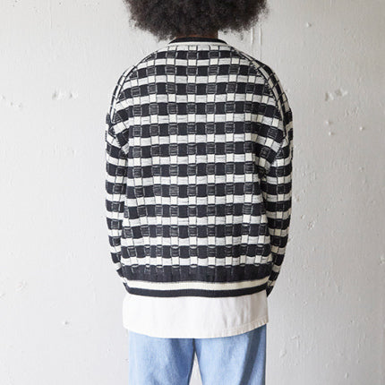 AS STANDARD x MAKE YARN Check KNIT Cardigan
