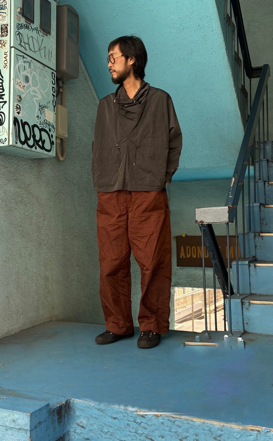 THE JEAN PIERRE ジャン・ピエール Off Turtle Tech Shirt - INK BLACK -