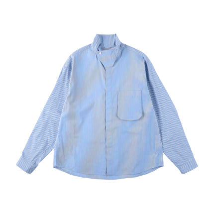 【RENEWAL SALE】THE JEAN PIERRE ジャン・ピエール Stand Collar Shirt　- Stripe -