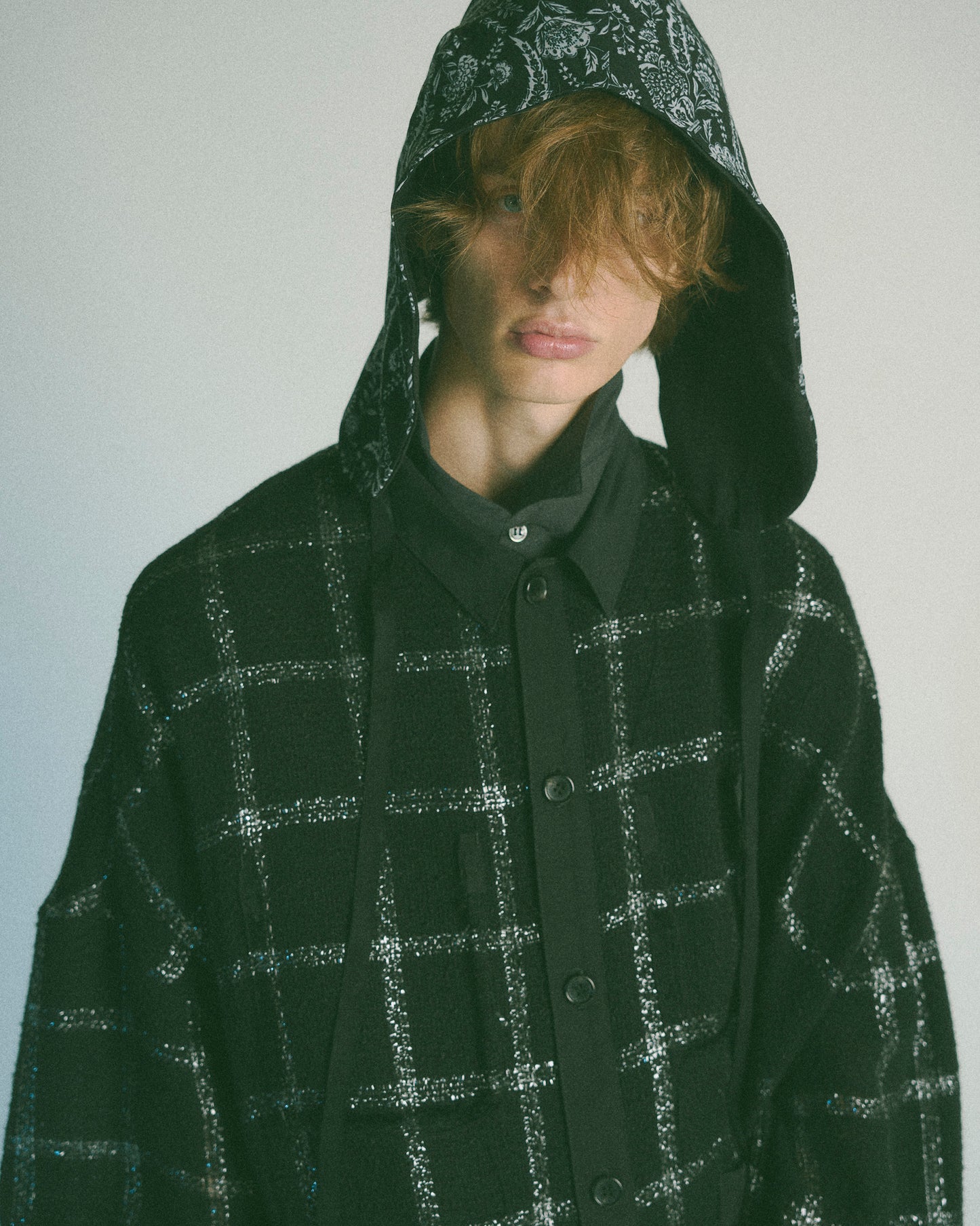 【MORE SUMMER SALE】THE JEAN PIERRE ジャン・ピエール 11 XL Tear Off Sheer Tweed Jacket - BLACK -