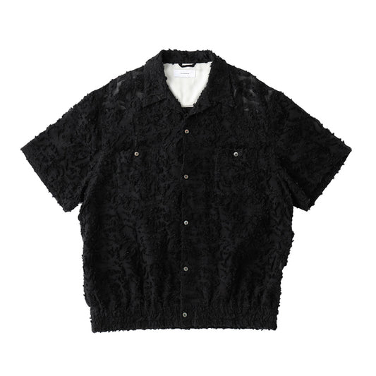 THE JEAN PIERRE ジャン・ピエール Grunge Jacquard Open Collar Shirt