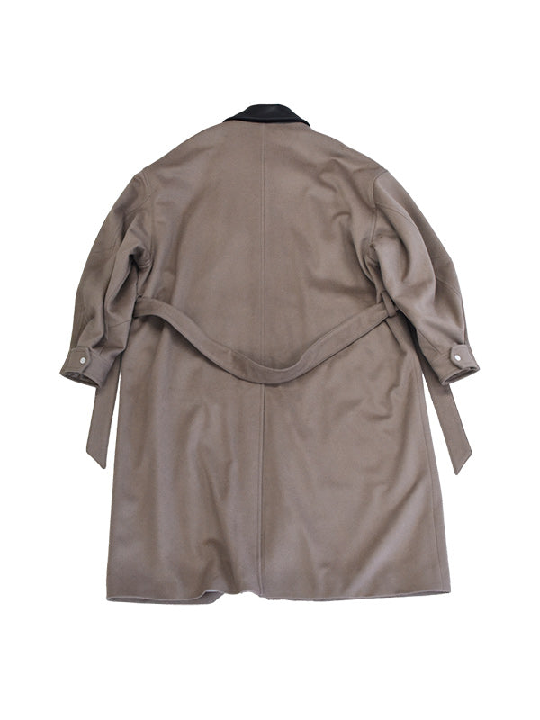 【WINTER SALE】THE JEAN PIERRE ジャン・ピエール Leather Collar Coat - MOCHA -
