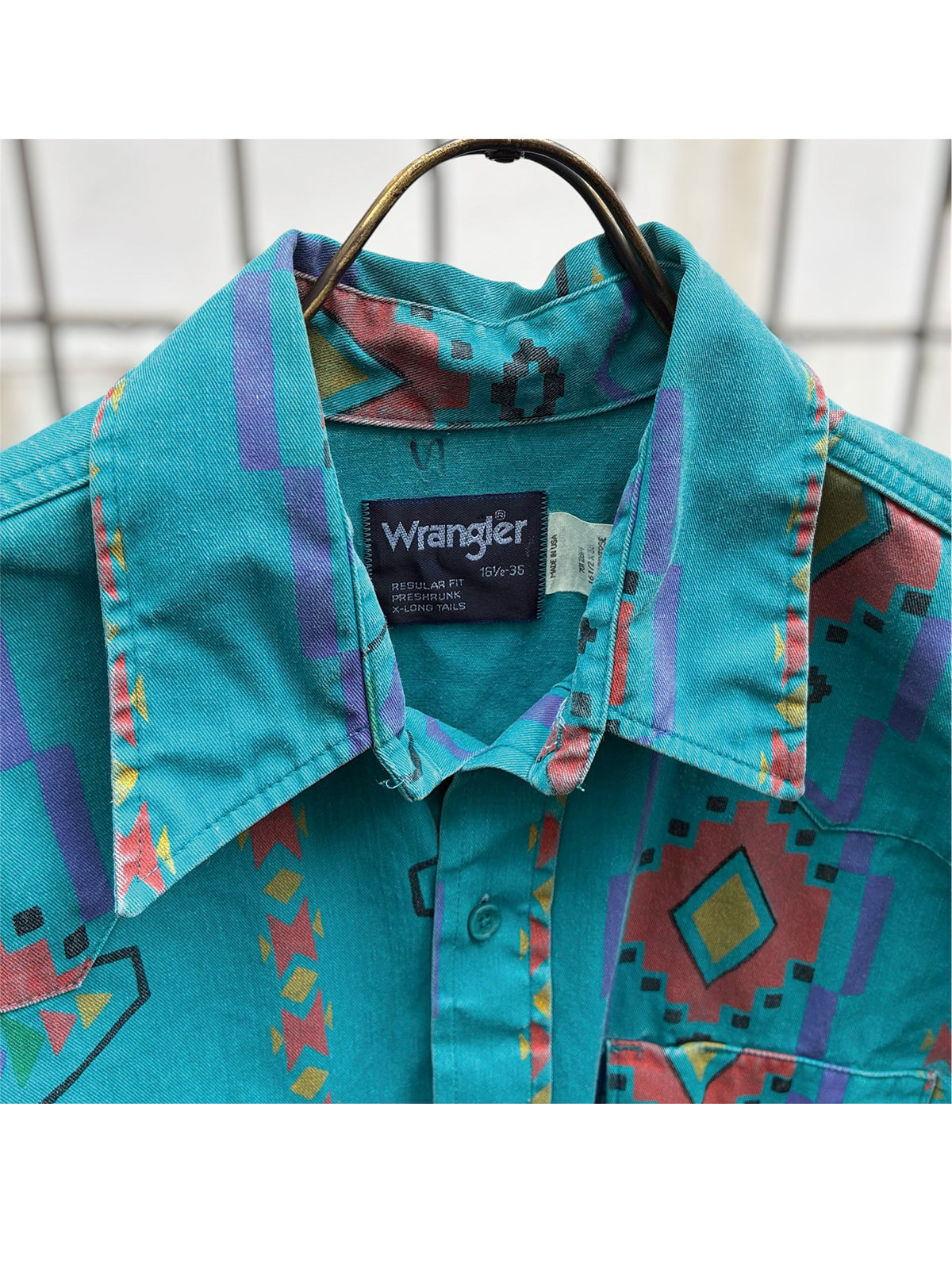USED COLLECTION ユーズドコレクション vintage wrangler shirt - BLUE GREEN -