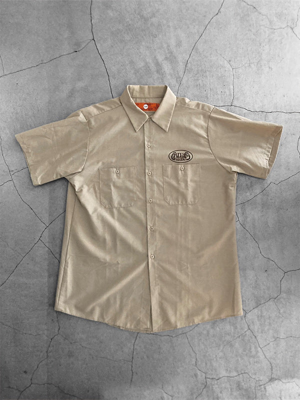 GALLAGE STUDIO ギャラッジ スタジオ LOGO WORK SHIRTS - BEIGE -