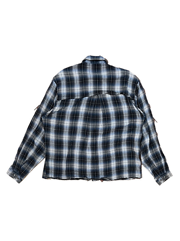 【MORE SUMMER SALE】THE JEAN PIERRE ジャン・ピエール Double Gauze Kurt Shirt - BLUE -