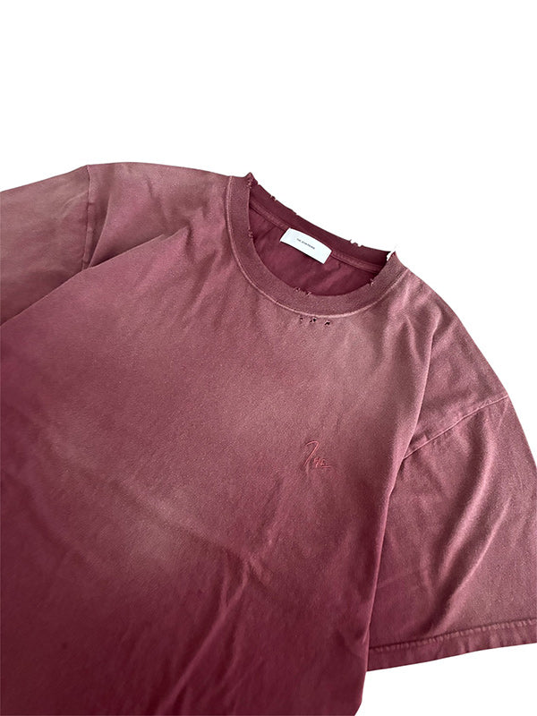 THE JEAN PIERRE ジャン・ピエール Signature Pigmentdye Grunge Destroy SS TEE - BOUDEAUX -