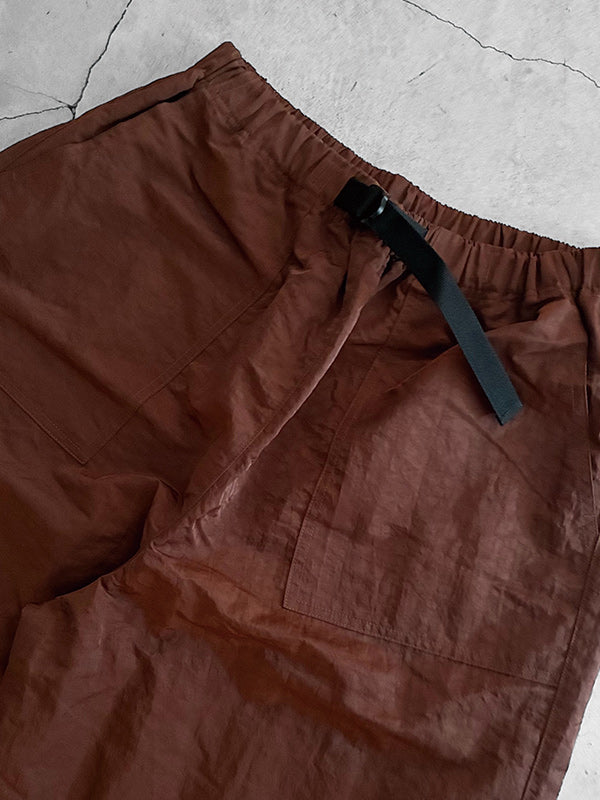 SCARPETTA スカルペッタ NYLON WIDE SHORT PANTS - BROWN -