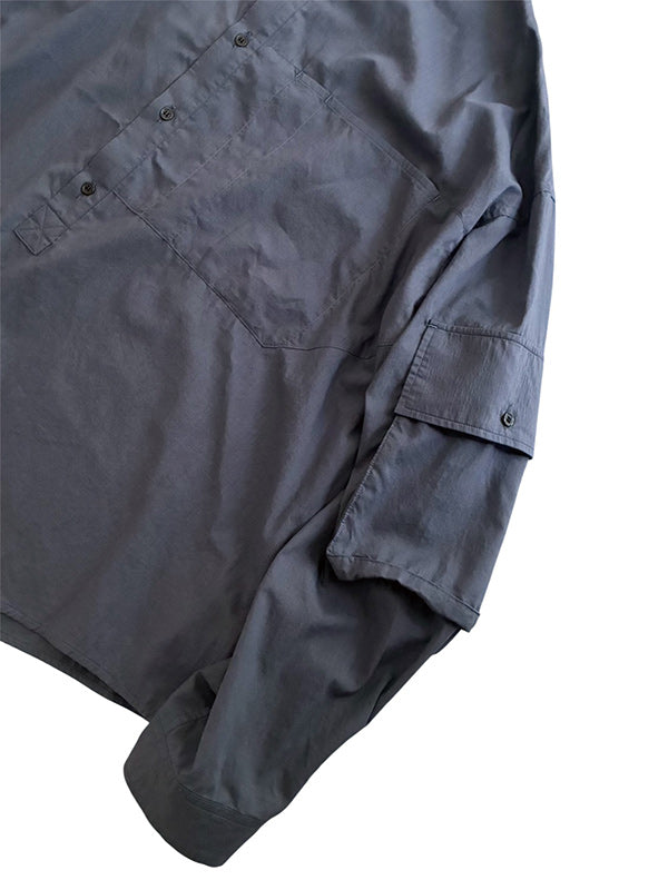 THE JEAN PIERRE ジャン・ピエール Super Fine Cotton Tech Pullover Shitrt - GREY -