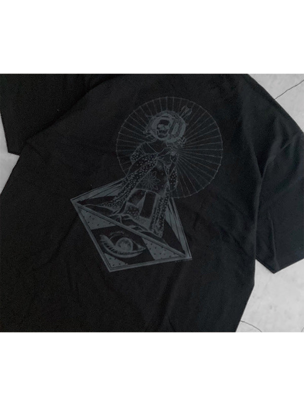 GALLAGE STUDIO GEISHA SKULL TEE - BLACK -