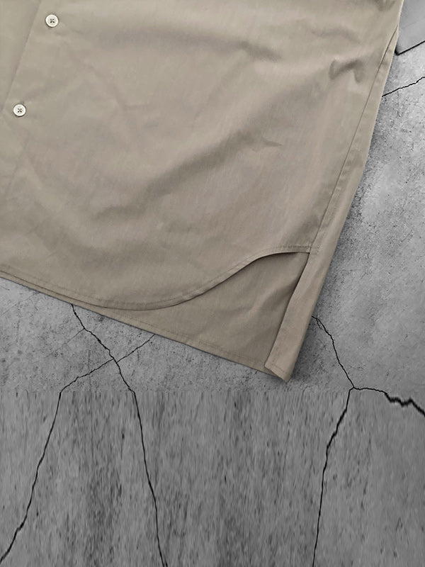 FORTUNA homme Silky No-Collar Shirt - GRY -