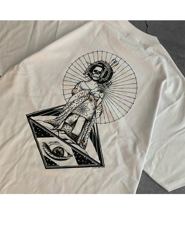 GALLAGE STUDIO ギャラッジ スタジオ GEISHA SKULL TEE - WHITE -