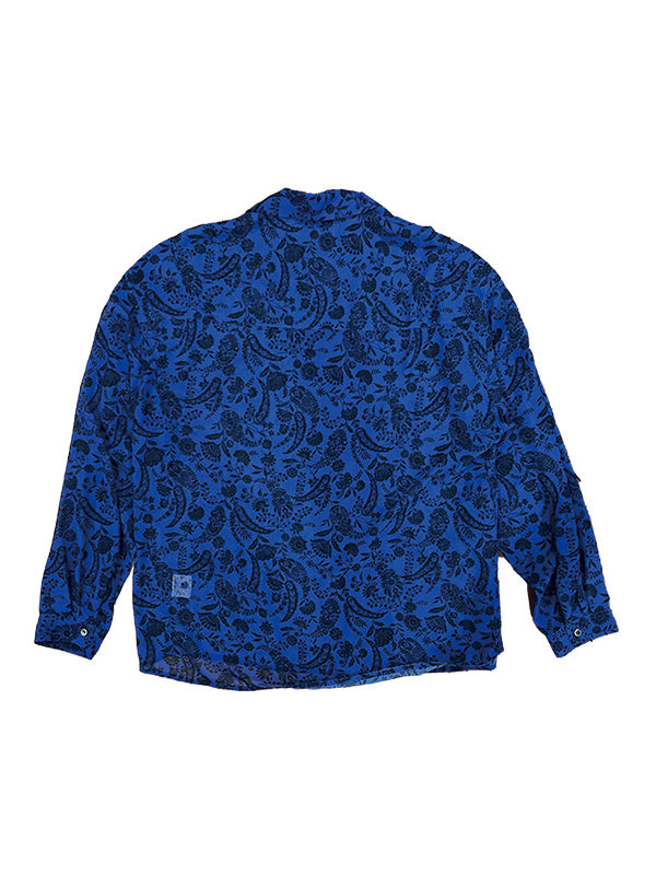 【MORE SUMMER SALE】THE JEAN PIERRE ジャン・ピエール Sheer Paisely Shirt - BLUE -