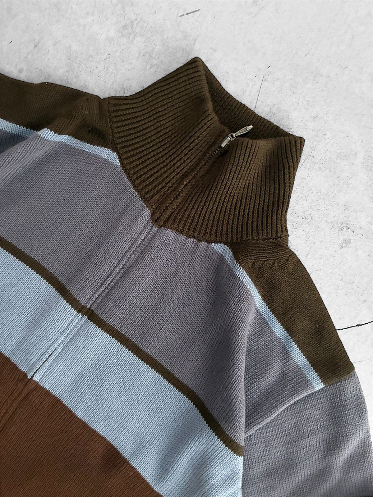 THE JEAN PIERRE ジャン・ピエール Multi Border Drivers Knit - BROWN -