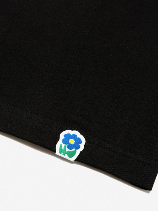 rehacer レアセル Pearl Garden Relax Fit T-shirt - BLACK -