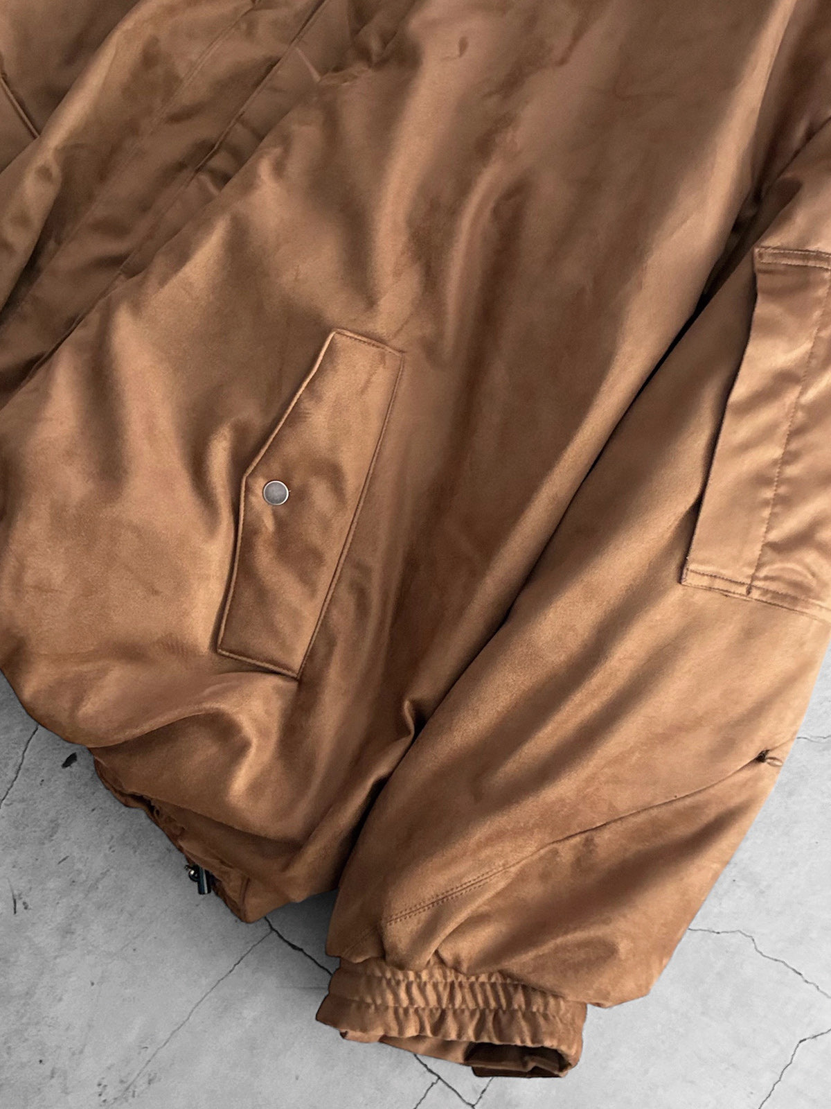 THE JEAN PIERRE ジャン・ピエール Signature Drop FauxLeather Puffer Blouson - BROWN -
