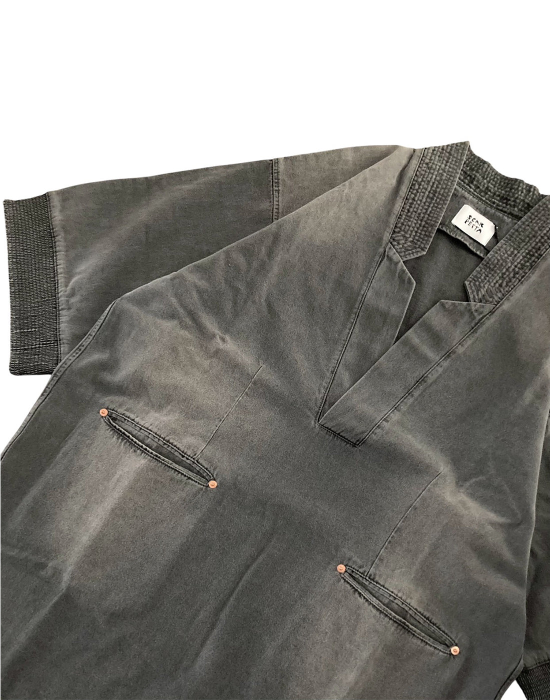 SCARPETTA PULLOVER LAPEL TUNIC - BLACK -