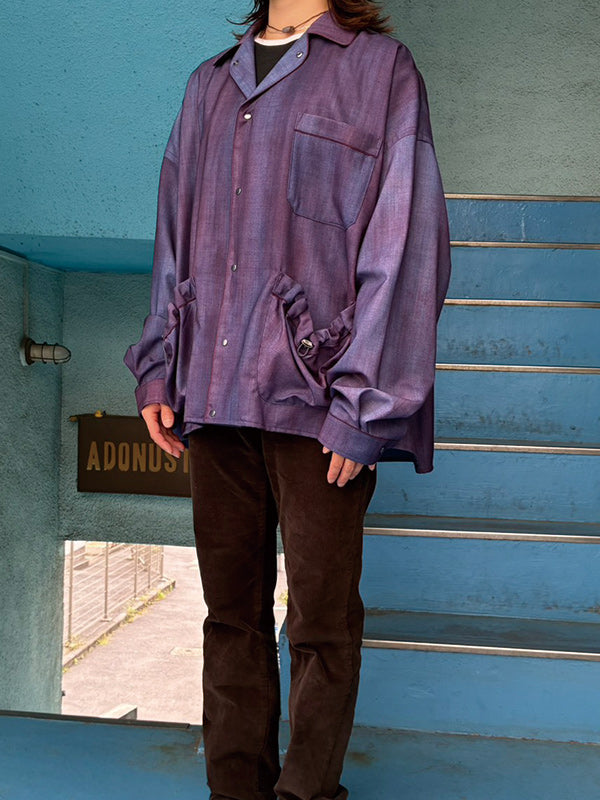THE JEAN PIERRE ジャン・ピエール Urban Wool Tech Pyjama Shirt - BORDEAUX -