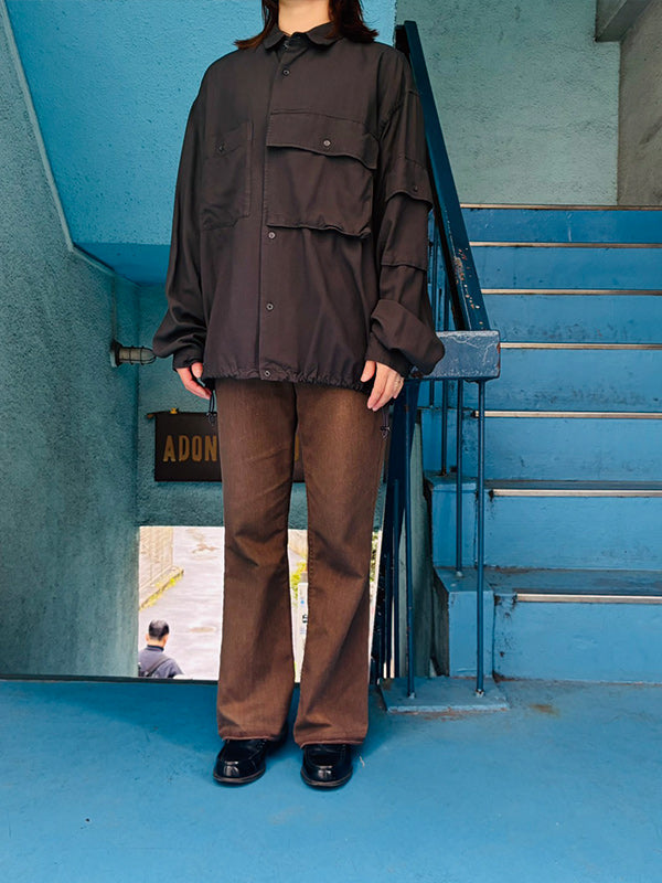 THE JEAN PIERRE ジャン・ピエール Beta Shirt RAYON - FADE BLACK -