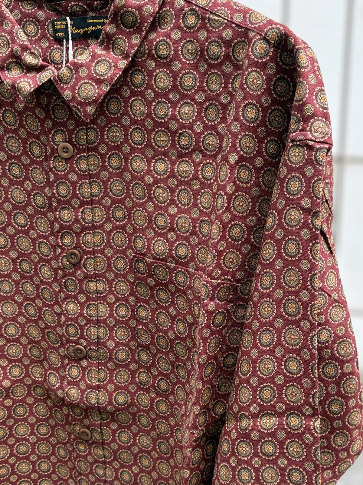 Nasngwam ナスングワム Nasngwam CREST SHIRTS - BURGUNDY -