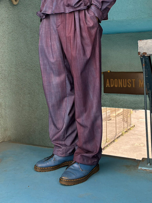 THE JEAN PIERRE ジャン・ピエール Urban Wool Low 3 Tuck Trouser -BORDEAUX -