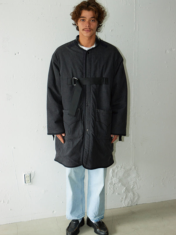 【WINTER SALE】AS STANDARD x SCARPETTA アズ スタンダード x スカルペッタ DENIM ARMY LINER COAT - BLACK -