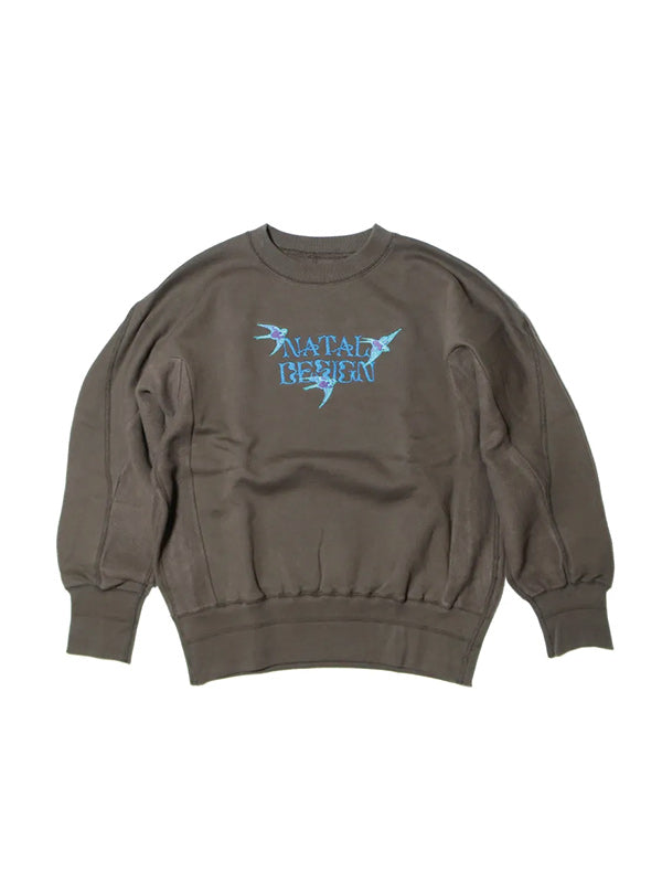 NATAL DESIGN ネイタル デザイン SWALLOW LOGO CREW SWEAT - OLIVE-