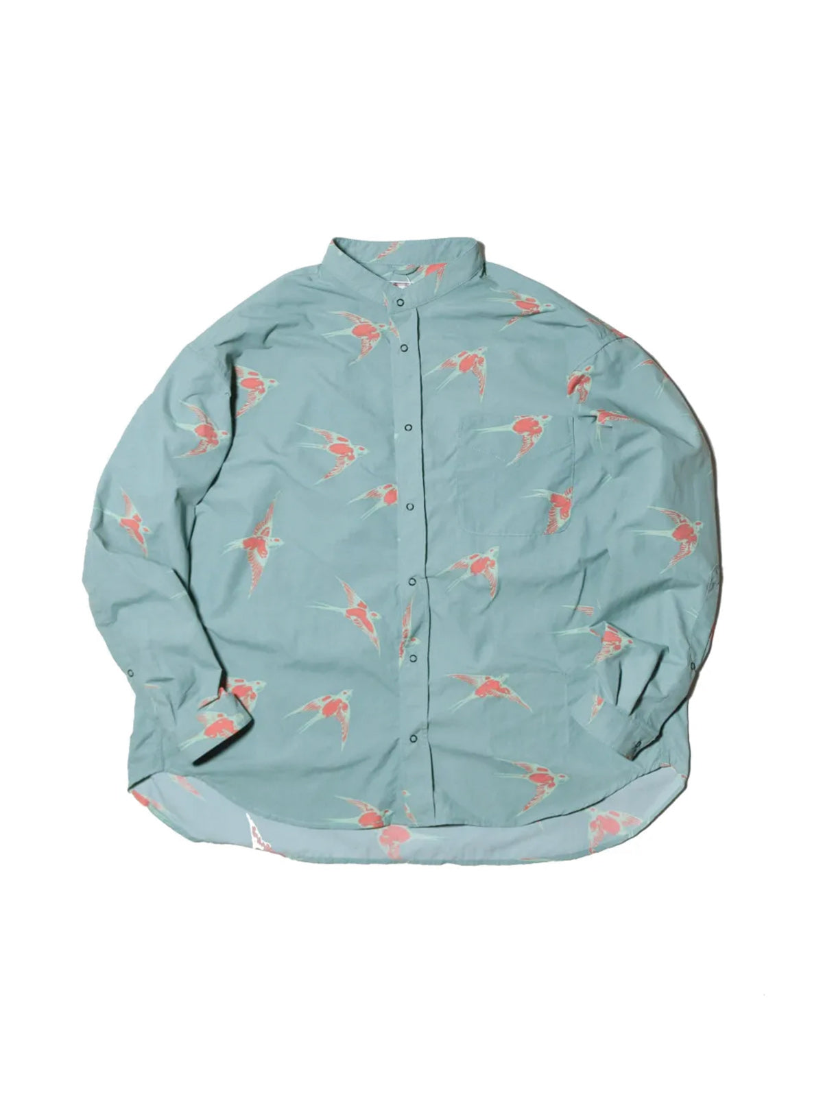 NATAL DESIGN ネイタル デザイン HOME BOUND BANDCOLLAR SHIRTS - BLUE OLIVE -