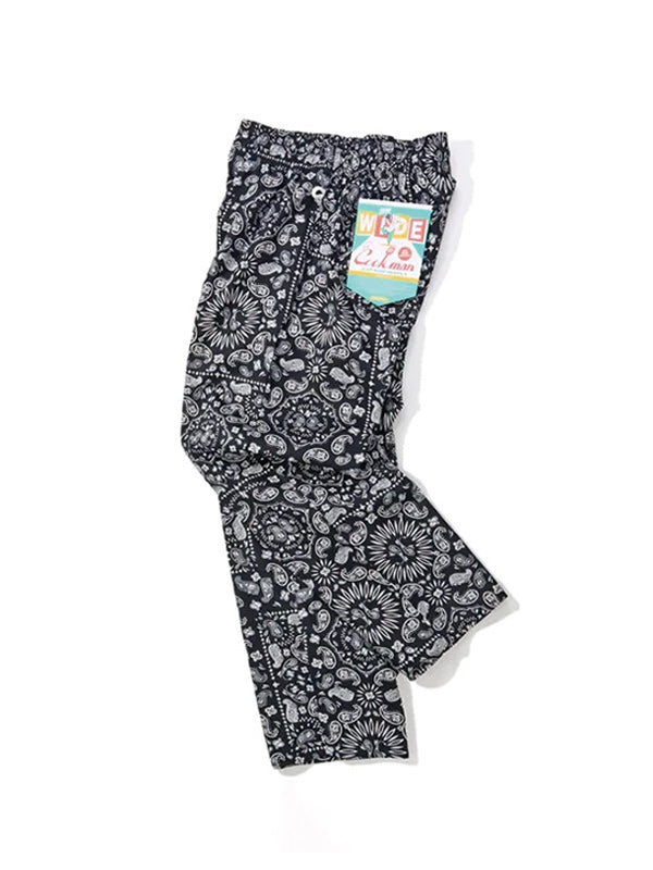 Cookman クックマン シェフパンツ Semiwide Paisley - BLACK