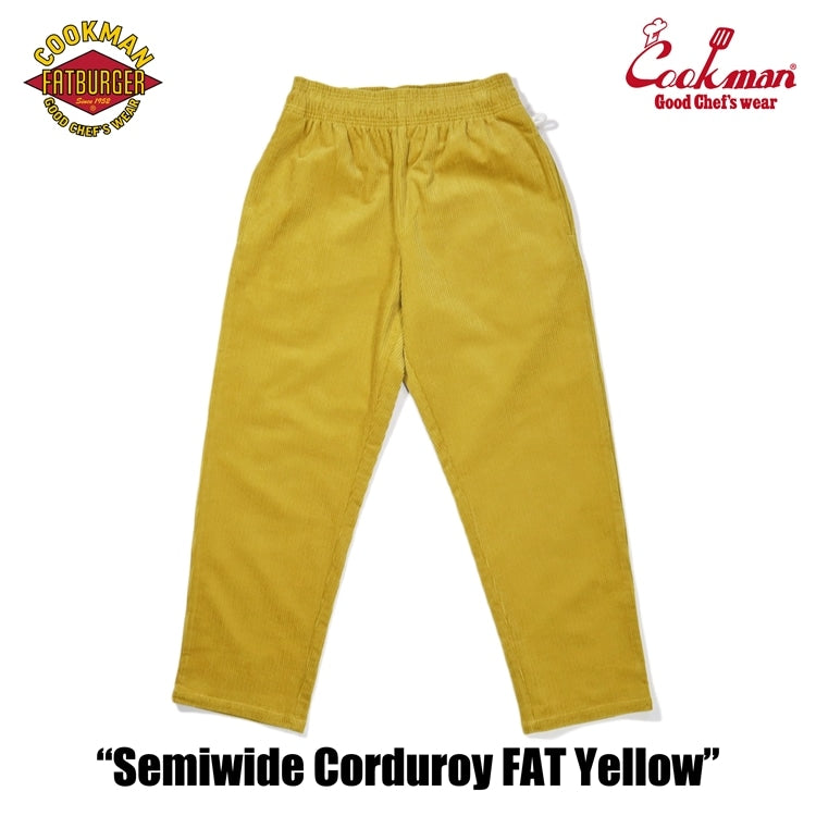 Cookman クックマン シェフパンツ Chef Pants Semiwide Corduroy FAT Yellow