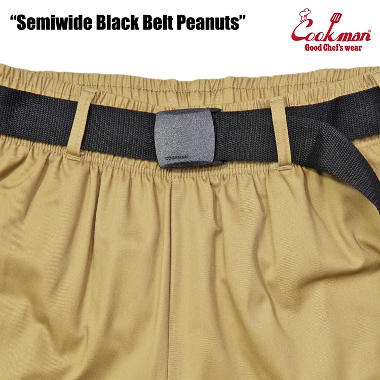 Cookman クックマン シェフパンツ Chef Pants Semiwide Black Belt Peanuts