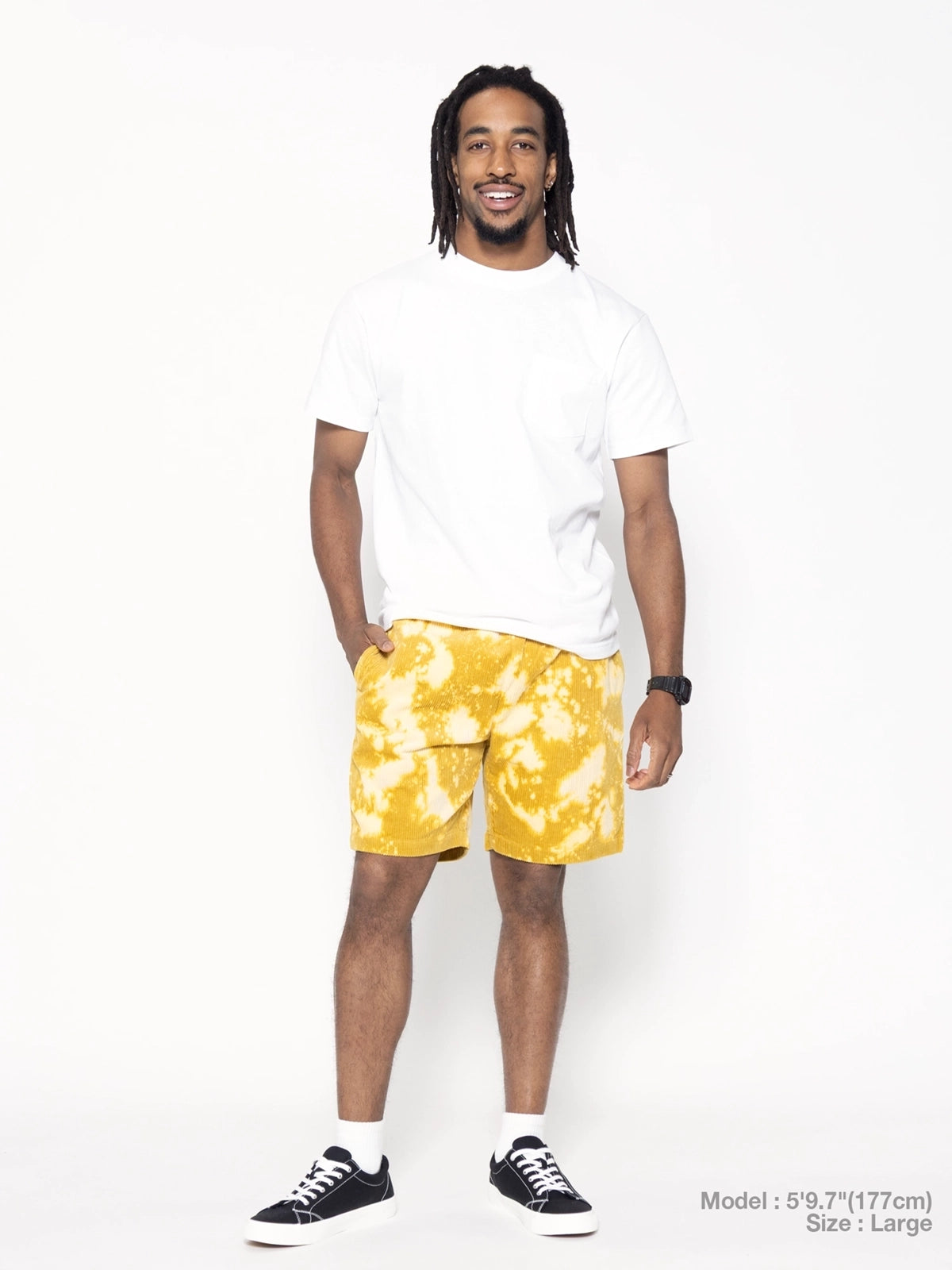 Cookman クックマン シェフパンツ Chef Pants Short Corduroy FAT Bleach - YELLOW -