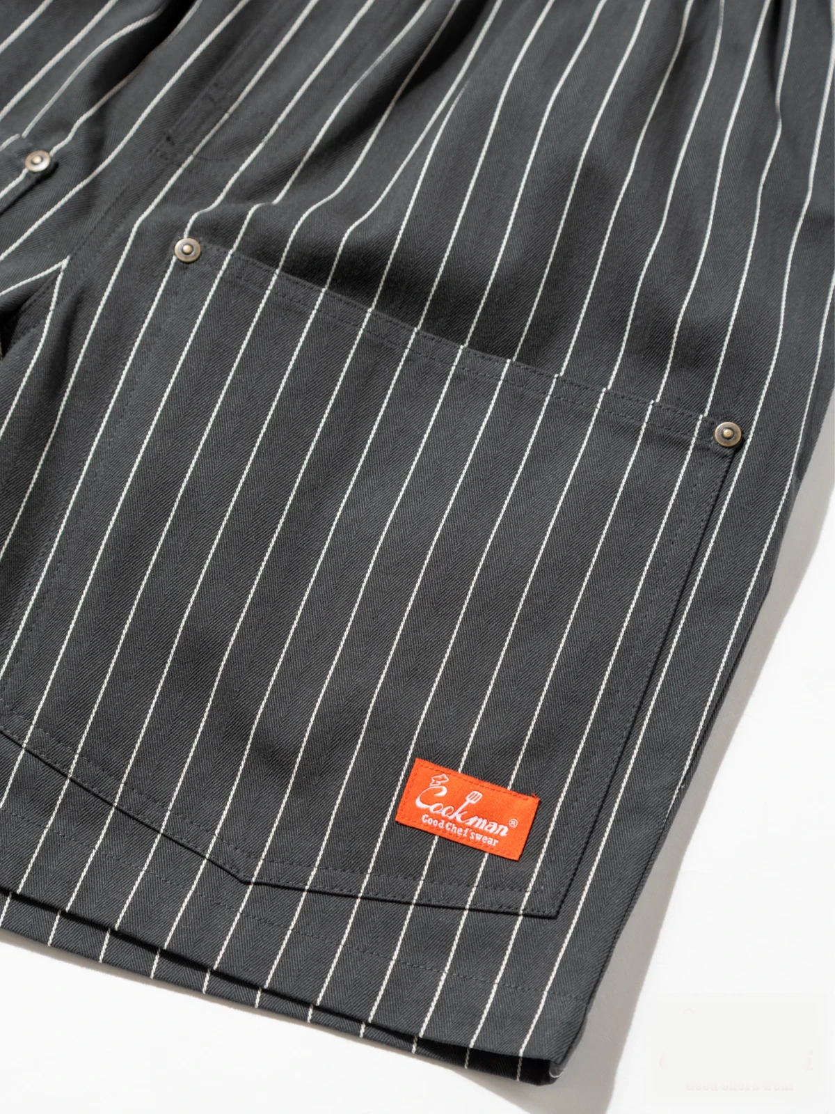 Cookman クックマン シェフパンツ Carpenter's Pants Short Front Pocket Herringbone - CHARCOAL-