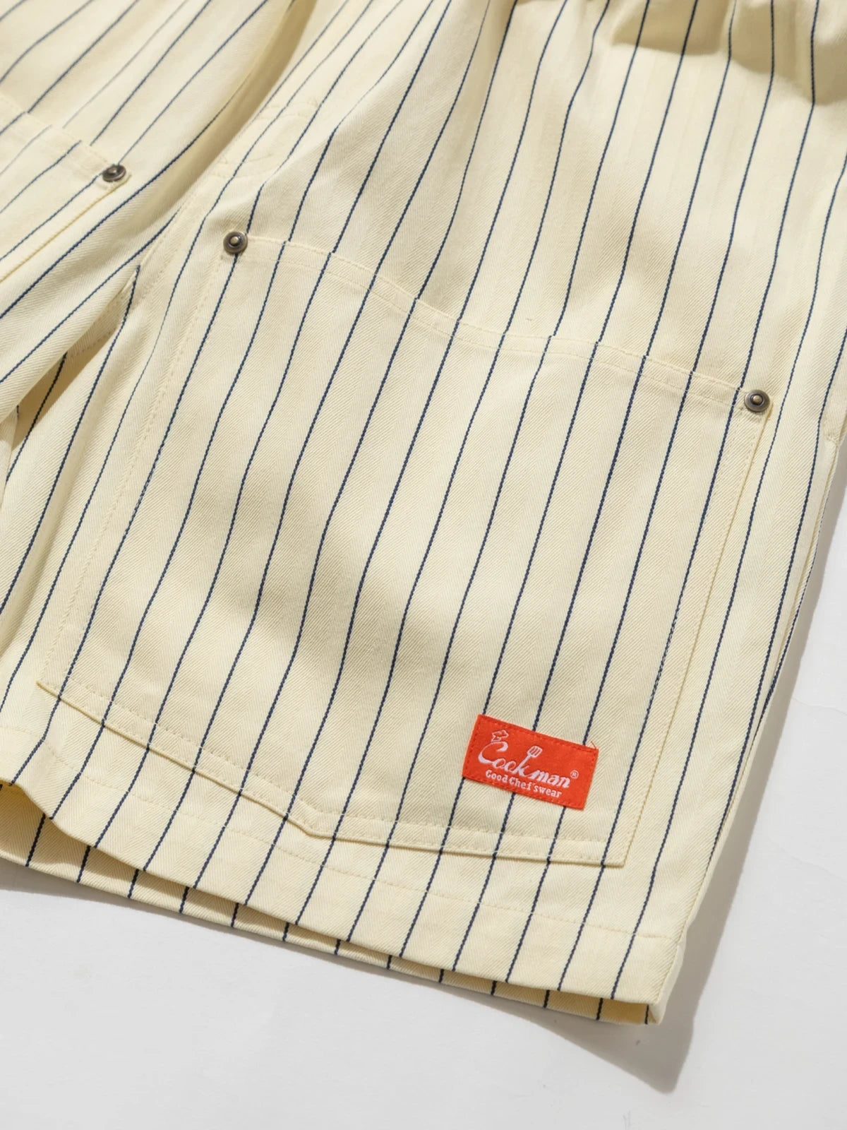 Cookman クックマン シェフパンツ Carpenter's Pants Short Front Pocket Herringbone - CREAM-