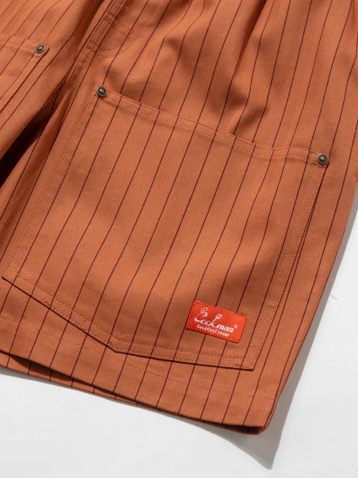 Cookman クックマン シェフパンツ Carpenter's Pants Short Front Pocket Herringbone - BRICK-