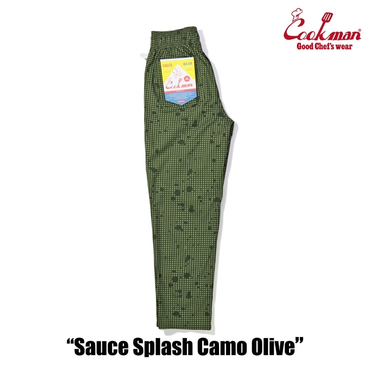 Cookman Chef Pants Sauce Splash - CAMO OLIVE -