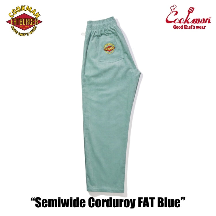 Cookman クックマン シェフパンツ Chef Pants Semiwide Corduroy FAT Blue