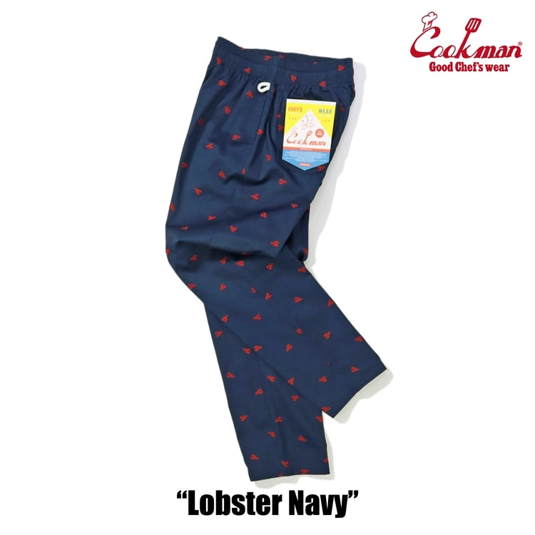 Cookman クックマン シェフパンツ Chef Pants Embroidery Lobster - NAVY -