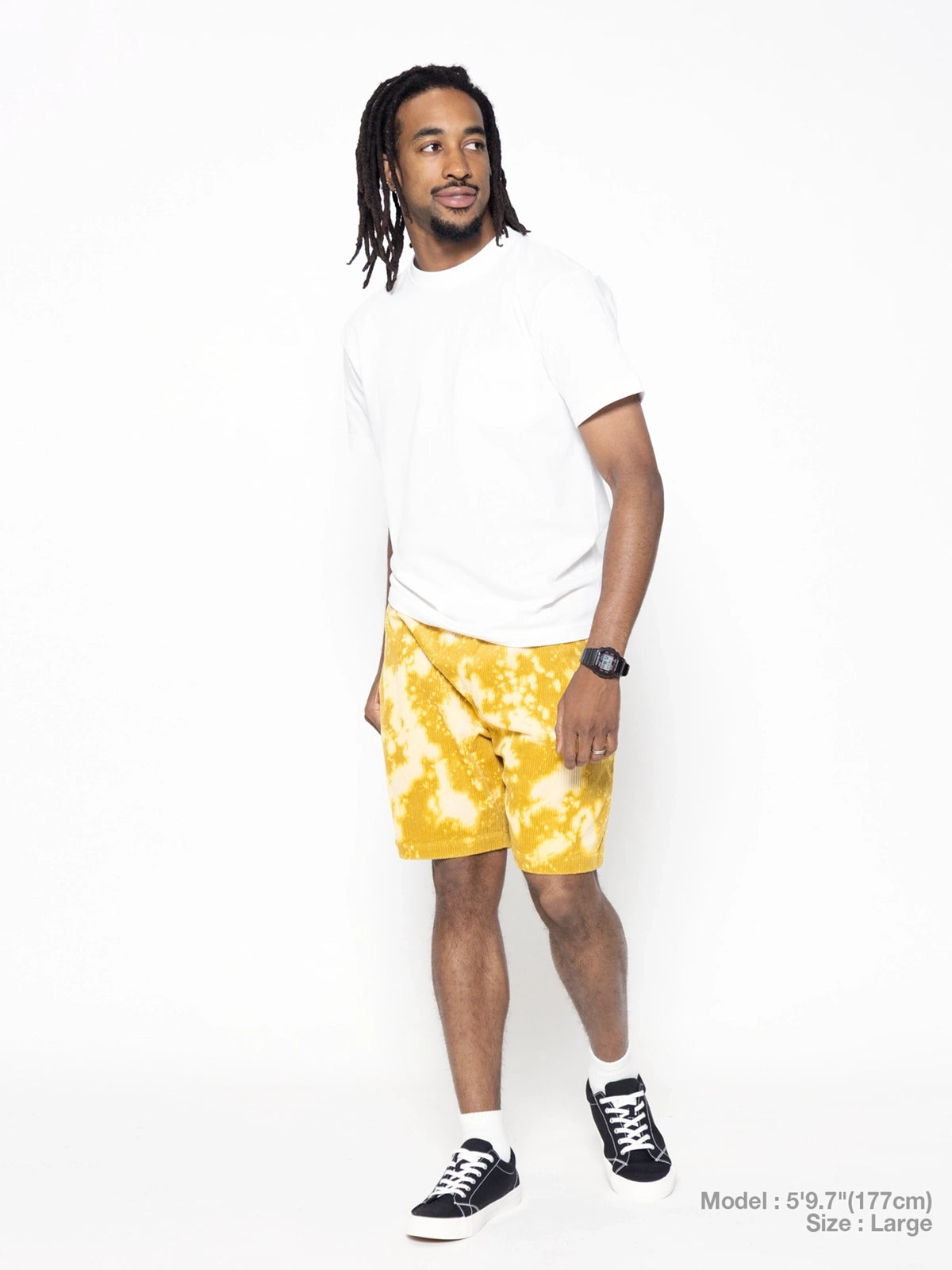 Cookman クックマン シェフパンツ Chef Pants Short Corduroy FAT Bleach - YELLOW -