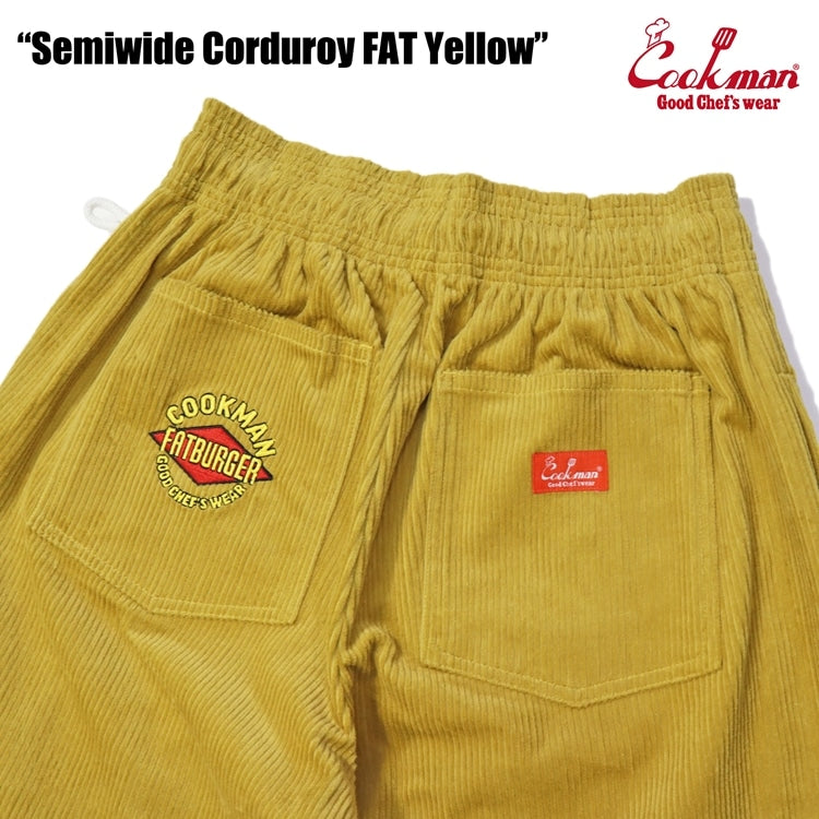 Cookman クックマン シェフパンツ Chef Pants Semiwide Corduroy FAT Yellow