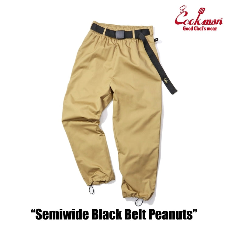 Cookman クックマン シェフパンツ Chef Pants Semiwide Black Belt Peanuts