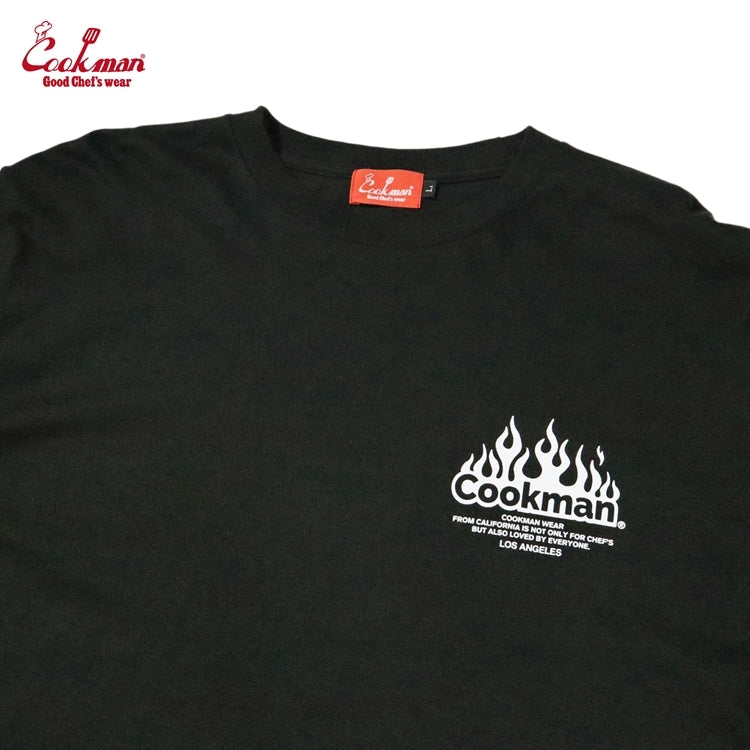 Cookman クックマン ロングスリーブ Tシャツ Grill - BLACK -