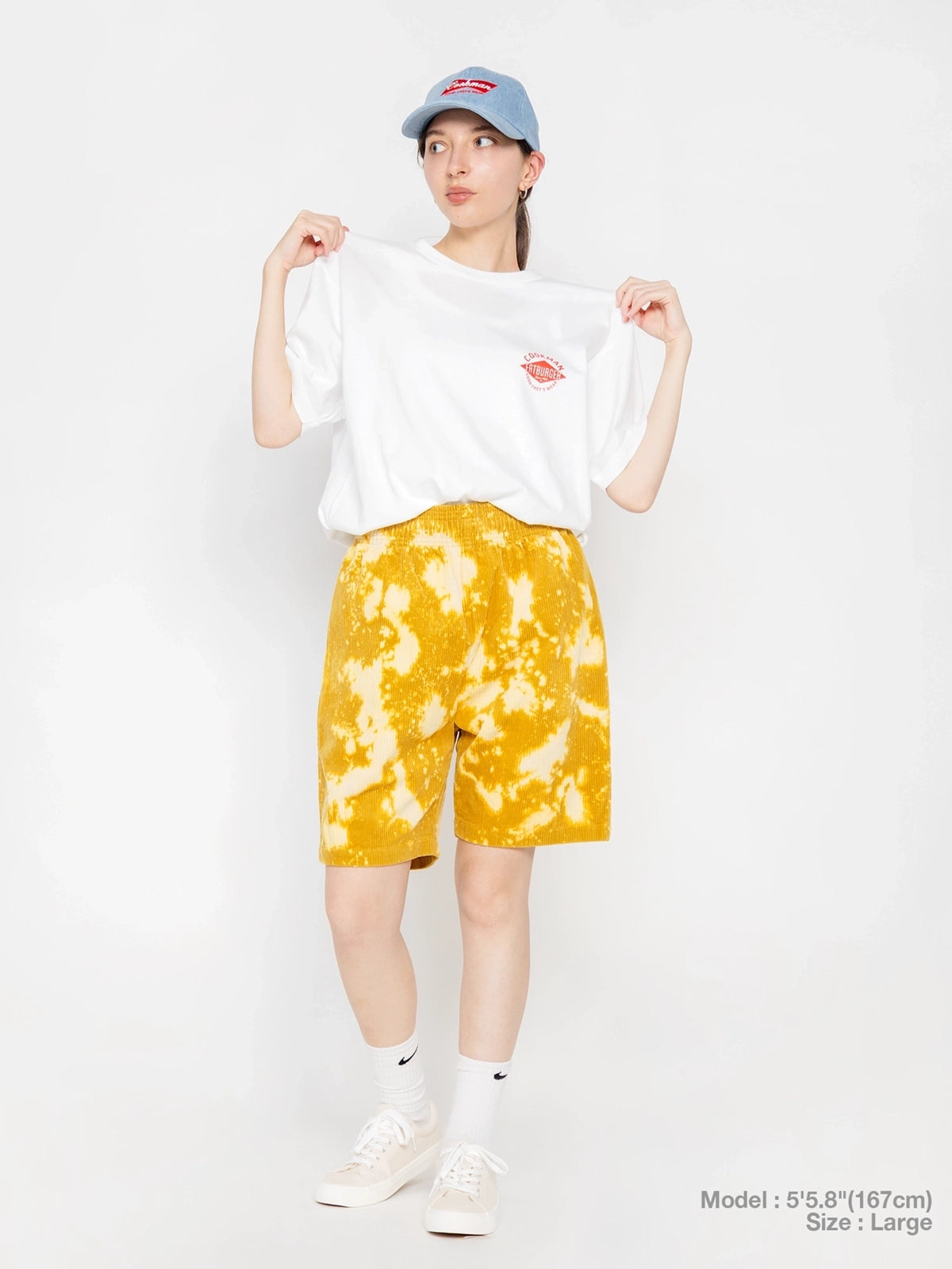 Cookman クックマン シェフパンツ Chef Pants Short Corduroy FAT Bleach - YELLOW -