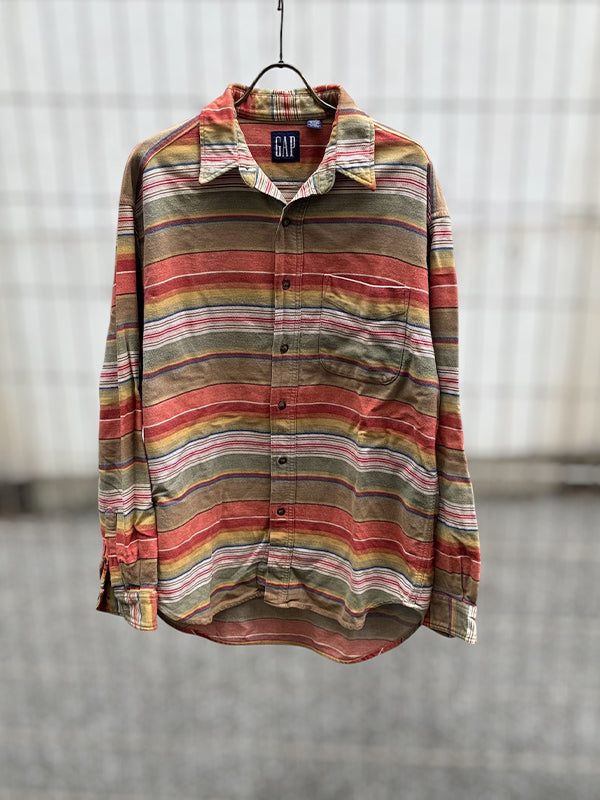 USED COLLECTION ユーズドコレクション Gap Stripe Shirts - BROWN -