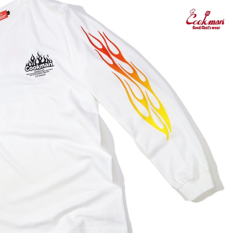 Cookman クックマン ロングスリーブ Tシャツ Grill - WHITE -